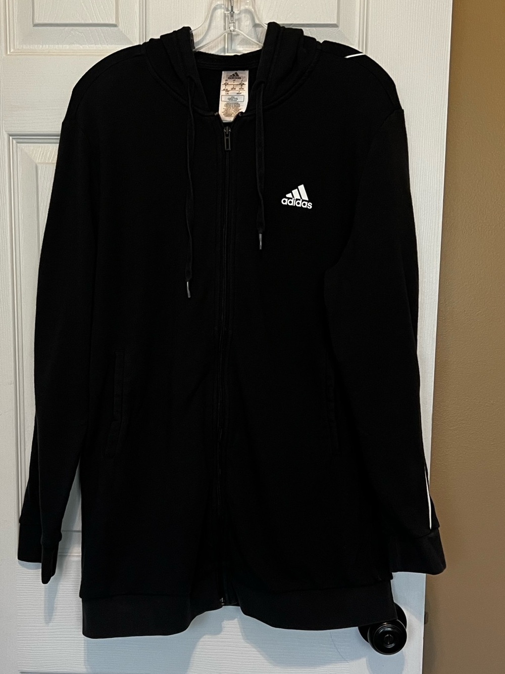 Adidas Black Full Zip Hoodie Size Large